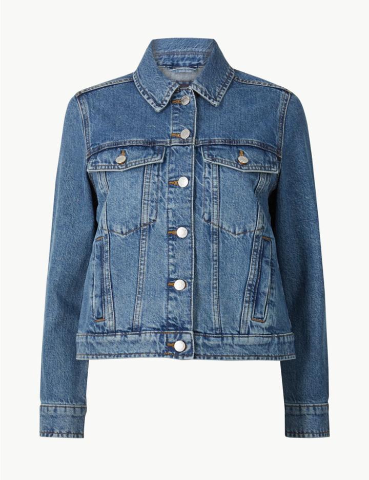 Marks & Spencer Petite Pure Cotton Denim Jacket Indigo