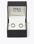 Marks & Spencer Crystal Circle Stud Earrings Rose Mix