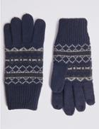 Marks & Spencer Fairisle Gloves Navy