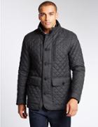 Marks & Spencer Quilted Textured Jacket With Stormwear&trade; Grey