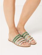 Marks & Spencer Tubular Strappy Mule Sandals Green Mix