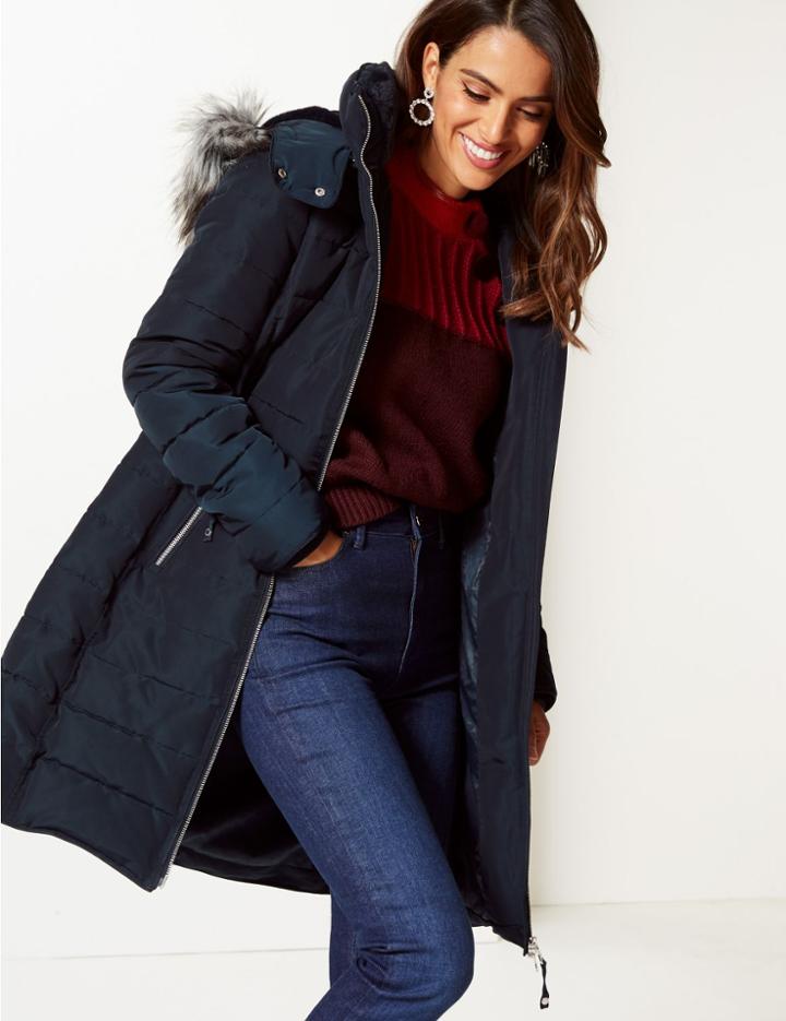 Marks & Spencer Padded Coat Navy