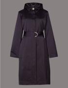 Marks & Spencer Satin Hooded Parka With Stormwear&trade; Blackberry