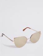 Marks & Spencer Semi Rimless Cat Eye Sunglasses Gold Mix