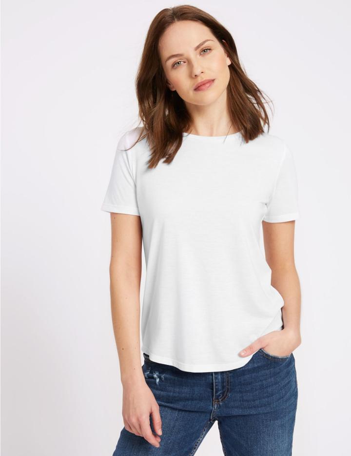 Marks & Spencer Relaxed Crew Neck T-shirt White