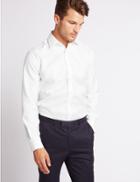 Marks & Spencer Pure Cotton Twill Tailored Fit Shirt White