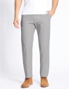 Marks & Spencer Slim Fit Pure Cotton Flat Front Chinos Light Grey