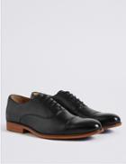 Marks & Spencer Leather Layered Lace-up Toe Cap Shoes Black