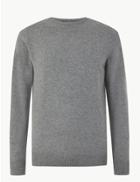 Marks & Spencer Pure Extra Fine Lambswool Crew Neck Jumper Grey