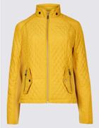 Marks & Spencer Quilted Jacket With Stormwear&trade; Medium Gold