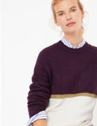 Marks & Spencer Cosy Colour Block Relaxed Fit Jumper Purple Mix