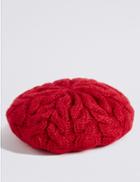 Marks & Spencer Cable Knit Beret Hat Red