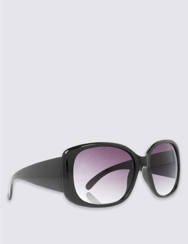 Marks & Spencer Rectangular Wrap Oversized Sunglasses Black