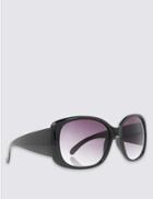 Marks & Spencer Rectangular Wrap Oversized Sunglasses Black