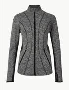 Marks & Spencer Jaspe Quick Dry Long Sleeve Jacket Grey Mix