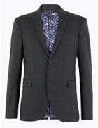 Marks & Spencer Checked Skinny Fit Jacket Charcoal