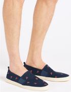 Marks & Spencer Embroidered Slip-on Pump Navy Mix