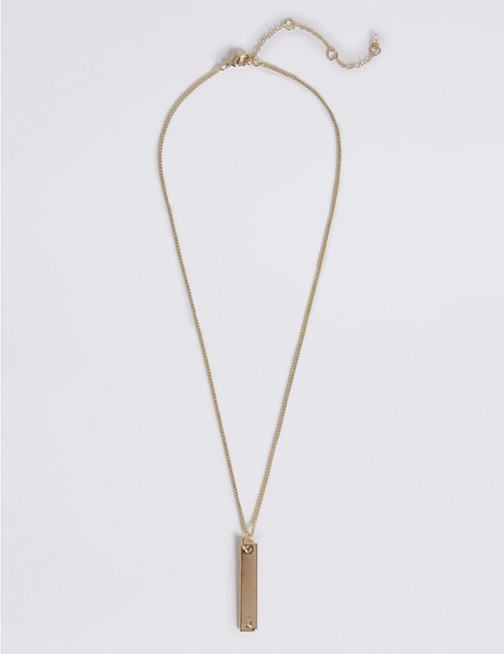 Marks & Spencer Vertical Bar Necklace Gold