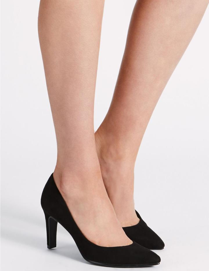 Marks & Spencer Stiletto Point Court Shoes With Insolia&reg; Black