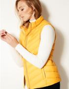 Marks & Spencer Lightweight Down & Feather Gilet With Stormwear&trade; Bright Saffron