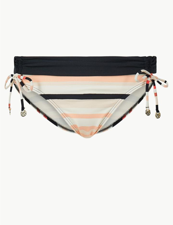 Marks & Spencer Tie Side Hipster Bikini Bottoms Pink Mix