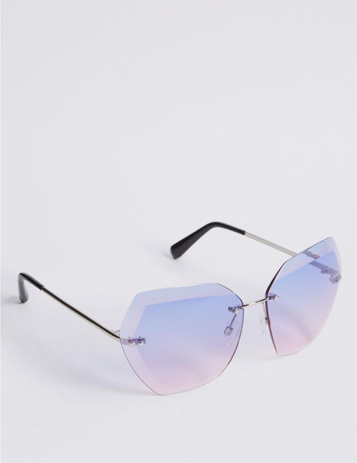 Marks & Spencer Rimless Butterfly Square Sunglasses Midnight