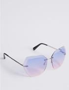 Marks & Spencer Rimless Butterfly Square Sunglasses Midnight