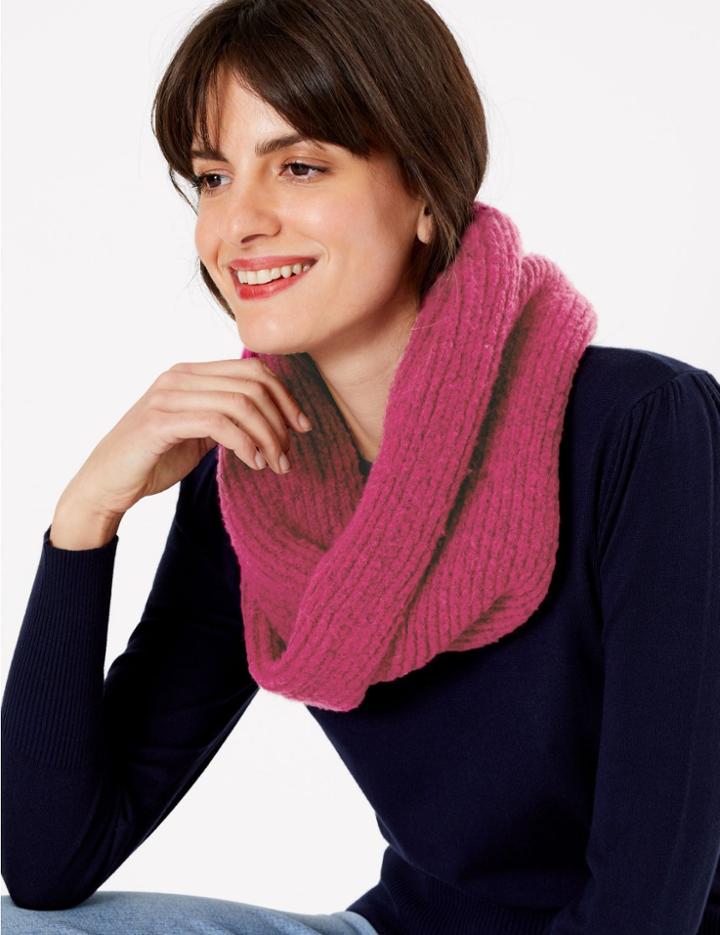 Marks & Spencer Textured Snood Scarf Fuchsia