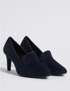 Marks & Spencer Wide Fit Suede Stiletto Court Shoes Navy