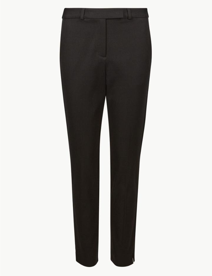 Marks & Spencer Curve Slim Fit Ankle Grazer Trousers Black