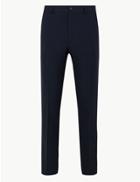 Marks & Spencer Skinny Fit Flat Front Trousers Navy