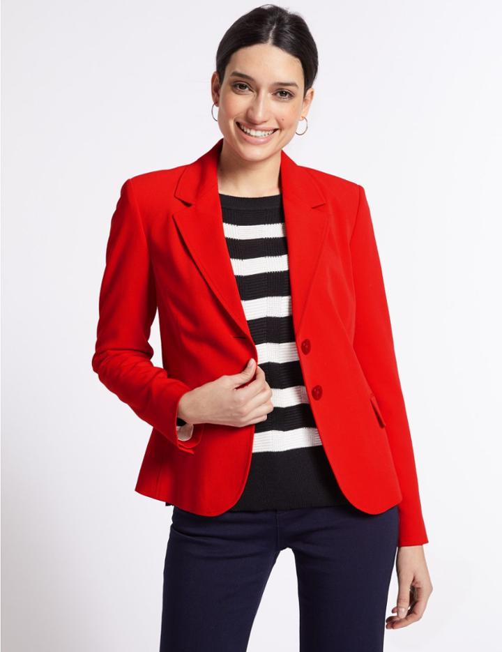 Marks & Spencer Single Breasted Blazer Red