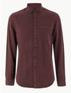 Marks & Spencer Long Sleeve Shirt With Pocket Plum