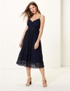 Marks & Spencer Lace Slip Midi Dress Navy