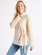 Marks & Spencer Collared Neck Long Sleeve Top Oatmeal