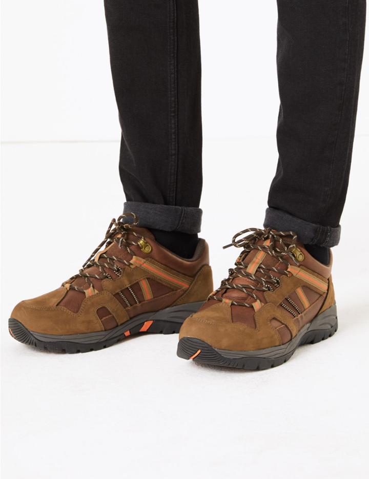 Marks & Spencer Leather Walking Shoes Brown Mix