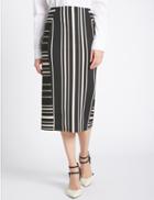 Marks & Spencer Striped Bodycon Skirt White Mix