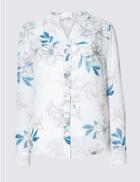 Marks & Spencer Long Sleeve Floral Print Blouse Ivory Mix