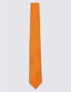 Marks & Spencer Pure Silk Satin Twill Tie Orange