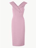 Marks & Spencer Double Crepe Short Sleeve Bodycon Dress Lilac