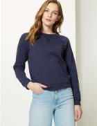 Marks & Spencer Regular Fit Long Sleeve Sweatshirt Navy Marl
