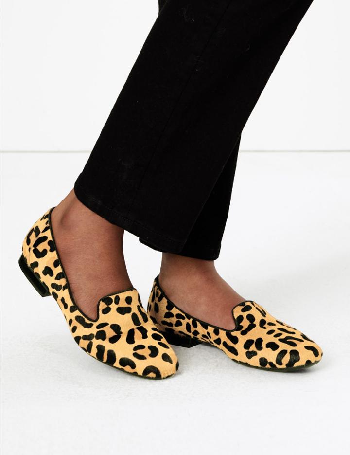 Marks & Spencer Leather Square Toe Pumps Brown Mix