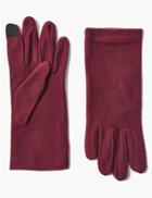 Marks & Spencer Touch Screen Fleece Gloves Burgundy