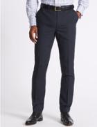 Marks & Spencer Navy Striped Tailored Fit Trousers Navy