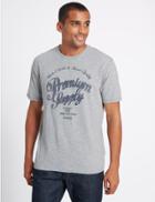 Marks & Spencer Cotton Rich Crew Neck Printed T-shirt Blue Mix