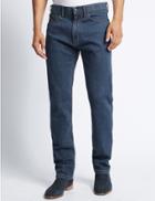 Marks & Spencer Tapered Fit Stretch Jeans With Stormwear™ Medium Blue