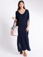 Marks & Spencer Angel Sleeve Jersey Maxi Dress Navy
