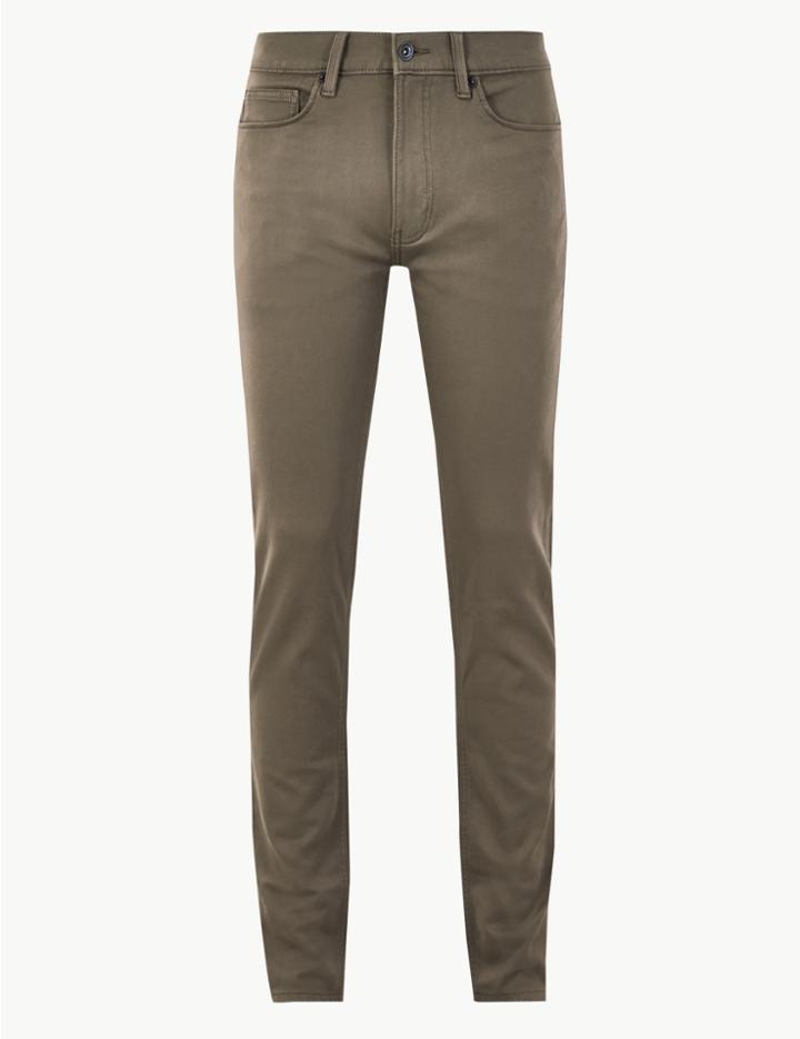 Marks & Spencer Skinny Fit Cotton Jeans With Stretch Hazelnut