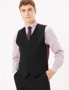 Marks & Spencer Black Tailored Fit Waistcoat With Stretch