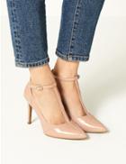 Marks & Spencer Stiletto Heel T-bar Court Shoes Nude